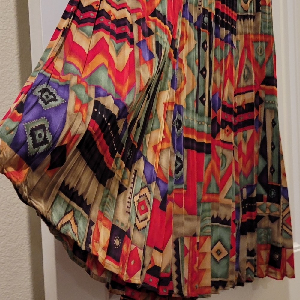 Coldwater Creek Multicolor Geometric Skirt Small - Picture 4 of 6